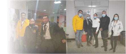 Equipo administrativo de Custodiar compartiendo con vigilantes en sus puestos de trabajo